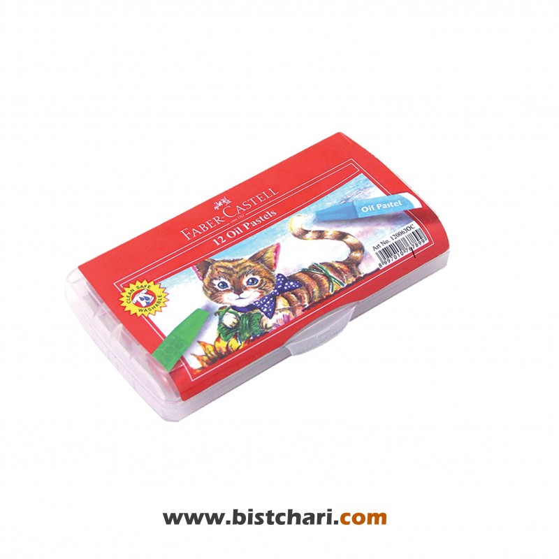 پاستل روغنی شش ضلعی 12 رنگ طرح گربه کد 120063OC برند فابرکاستل Faber Castell