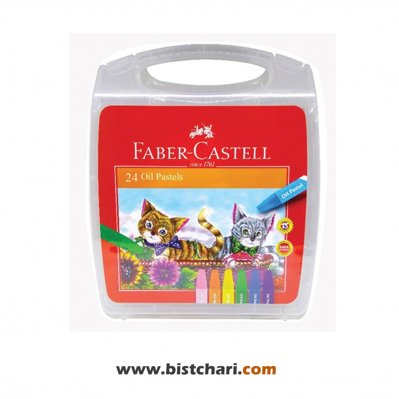 پاستل روغنی شش ضلعی 24 رنگ طرح گربه کد 120065OC برند فابرکاستل Faber Castell