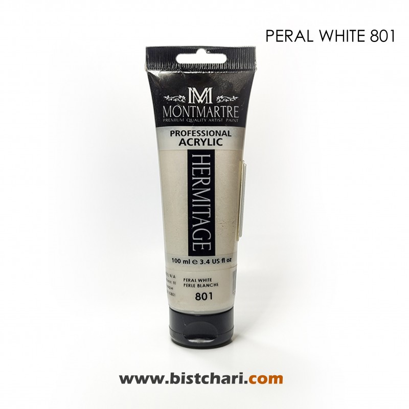 رنگ اکریلیک 100ml کد 801 (Pearl White) برند مونمارت Montmartre