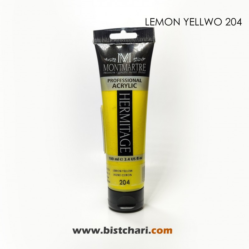 رنگ اکریلیک 100ml کد 204 (Lemon Yellow) برند مونمارت Montmartre