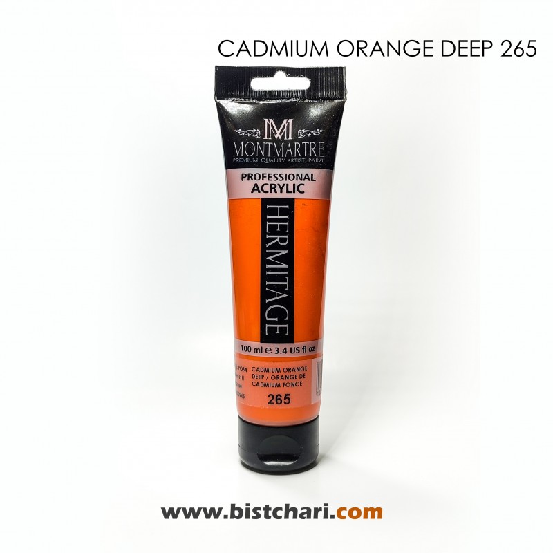 رنگ اکریلیک 100ml کد 265 (Cadmium Orange Deep) برند مونمارت Montmartre