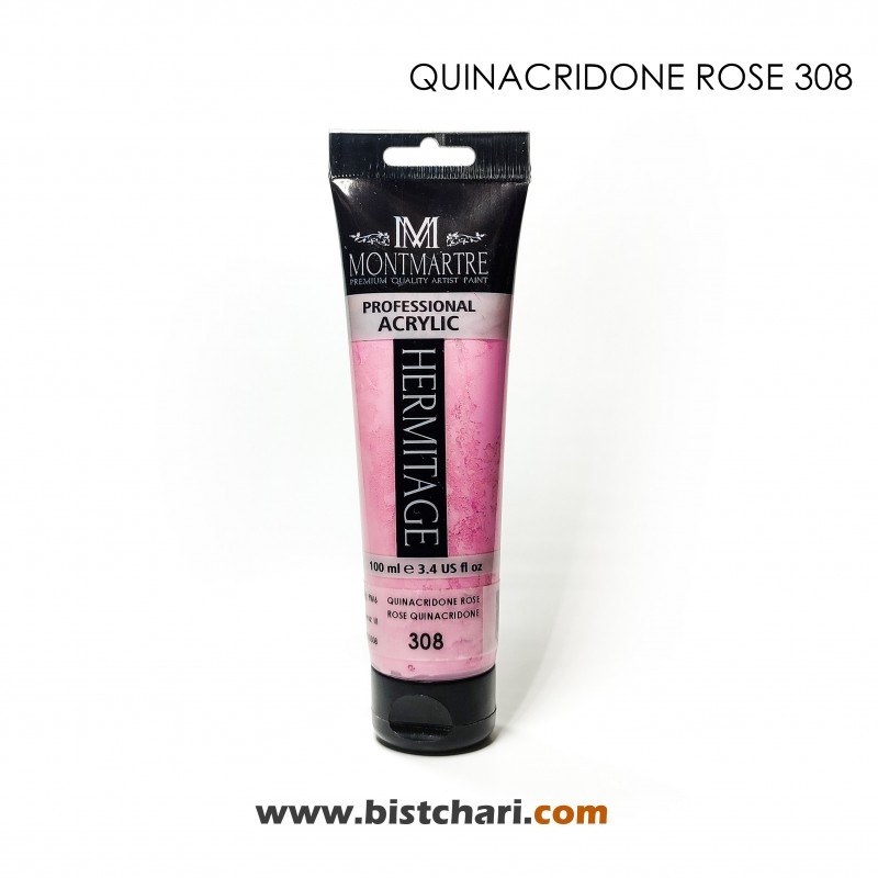 رنگ اکریلیک 100ml کد 308 (Quinacridone Rose) برند مونمارت Montmartre