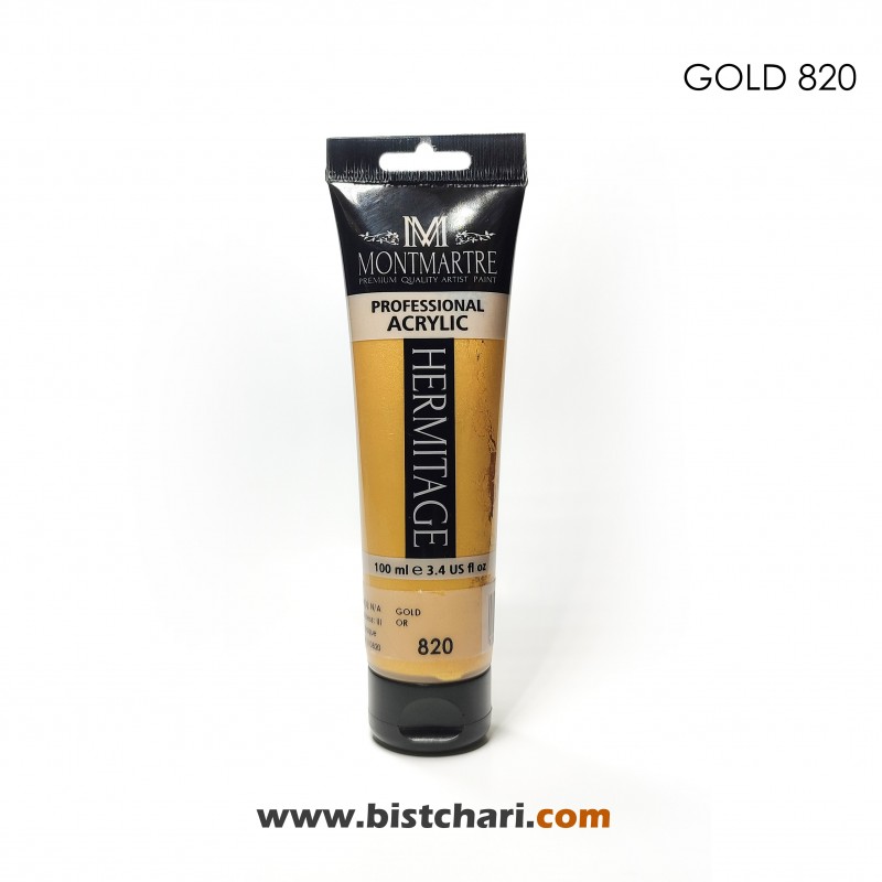 رنگ اکریلیک 100ml کد 820 (Gold) برند مونمارت Montmartre