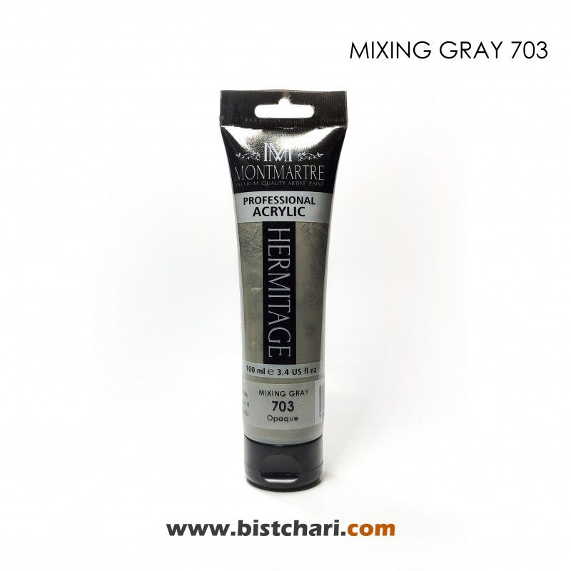 رنگ اکریلیک 100ml کد 703 (Mixing Gray) برند مونمارت Montmartre