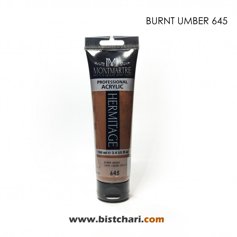 رنگ اکریلیک 100ml کد 645 (Burnt Umber) برند مونمارت Montmartre