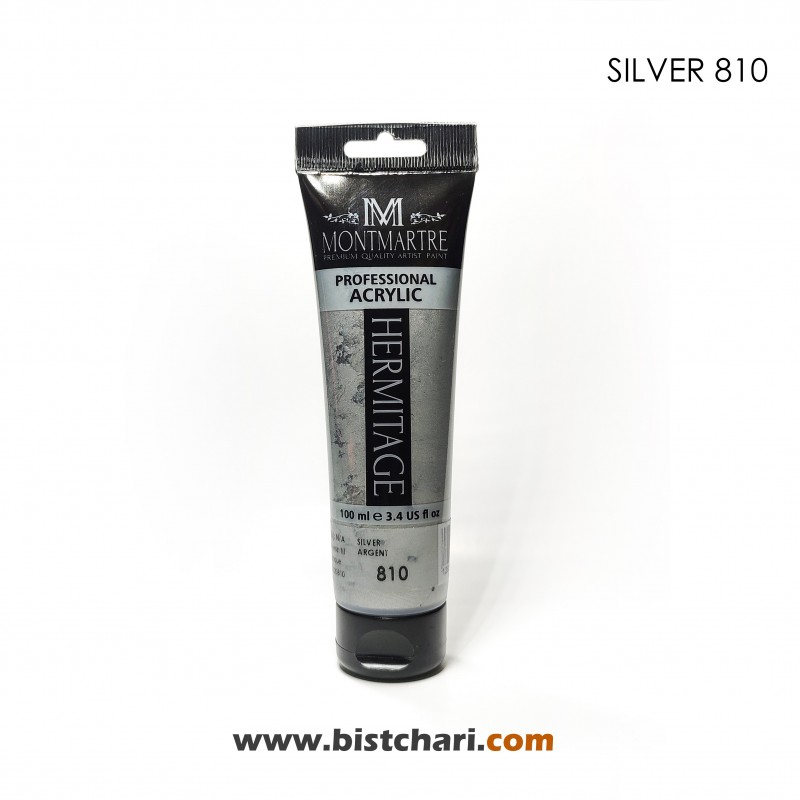 رنگ اکریلیک 100ml کد 810 (Silver) برند مونمارت Montmartre