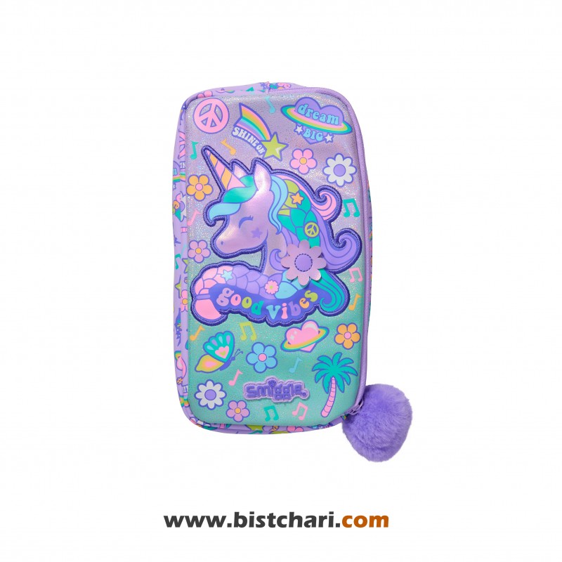 جامدادی دو زیپ مدل Unicorn Good Vibes برند اسمیگل Smiggle کد 115319