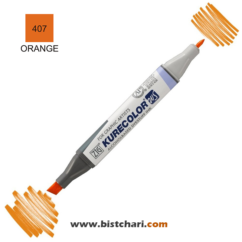 ماژیک راندو دو سر مدل Zig کد Orange) 407) برند کیورکالر KureColor