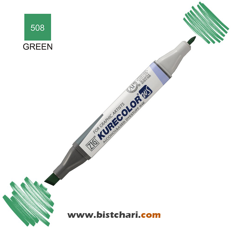 ماژیک راندو دو سر مدل Zig کد Green) 508) برند کیورکالر KureColor