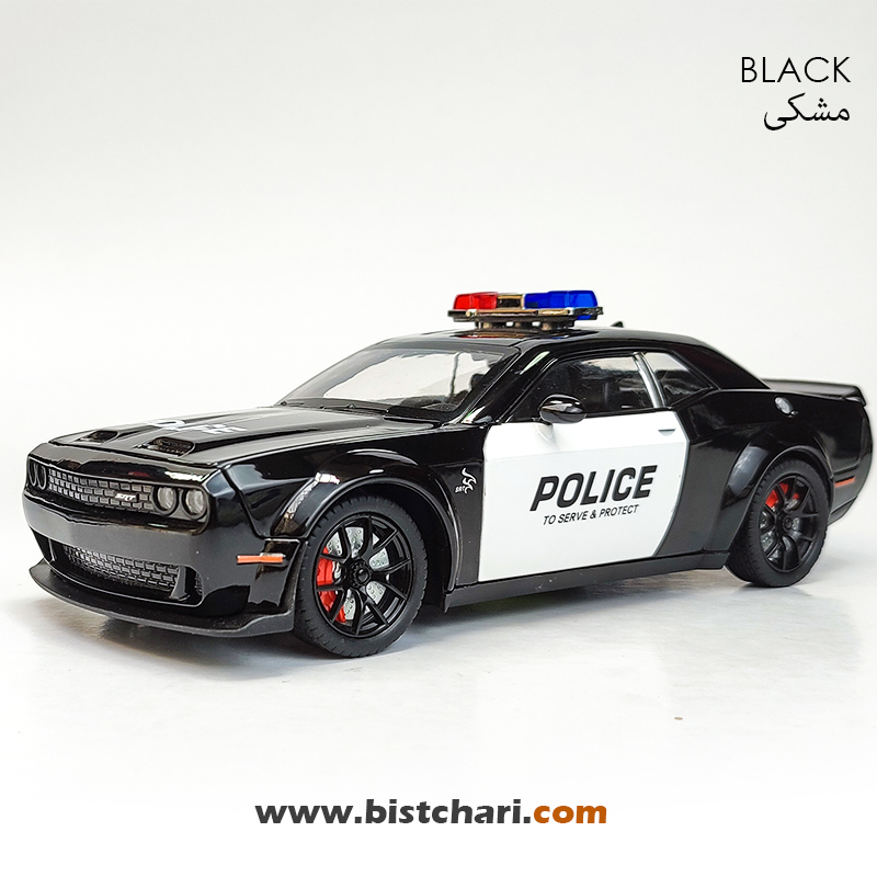 ماکت ماشین پلیس دوج چلنجر Dodge Challenger مدل SRT Hellcat رنگ مشکی