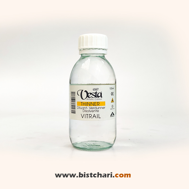 تینر ویترای شیشه ای 125ml وستا Vesta (Thinner Vitrail)