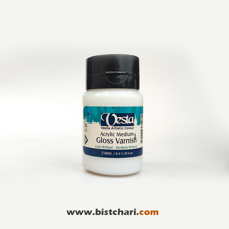 گلس وارنیش 250ml وستا Vesta(Acrylic Medium)