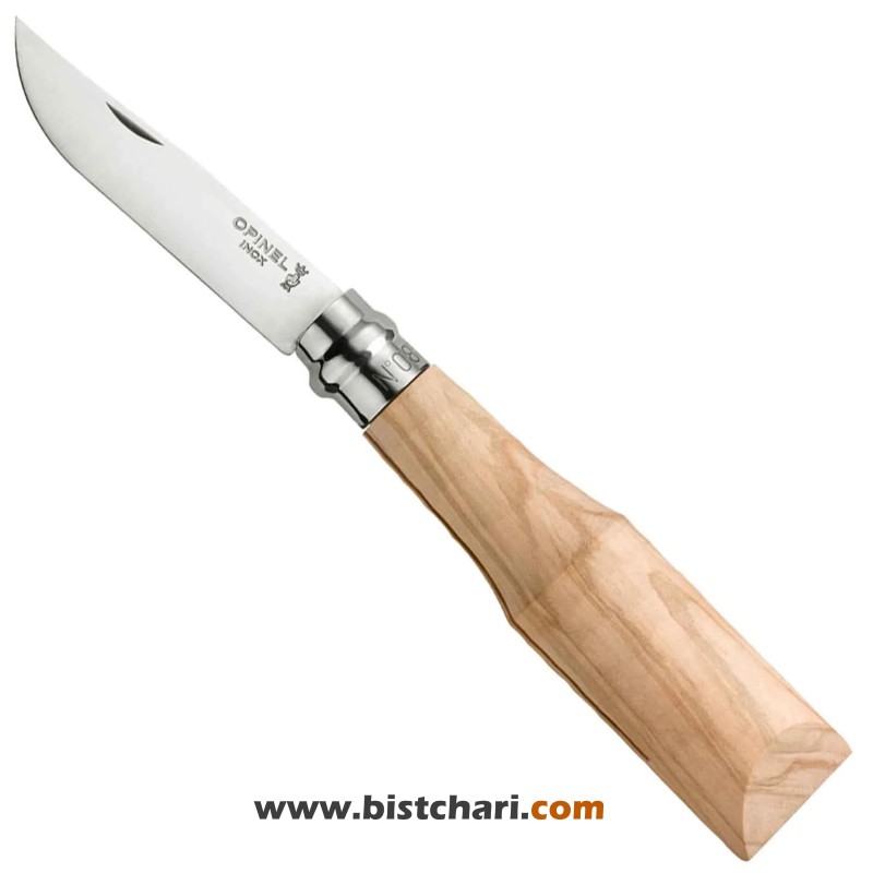 چاقو چوب زیتون خام جهت حکاکی مدل Ebauche Olive Wood NO.08 برند اپینل Opinel