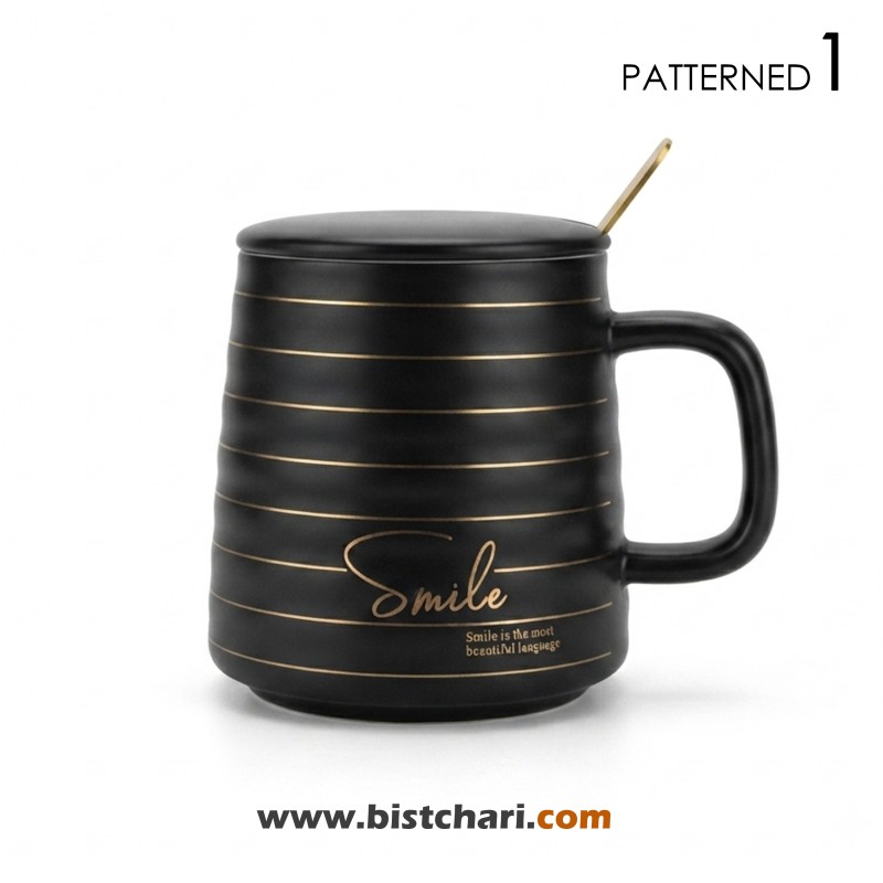 ماگ(لیوان) سرامیکی درب دار طرح Smile