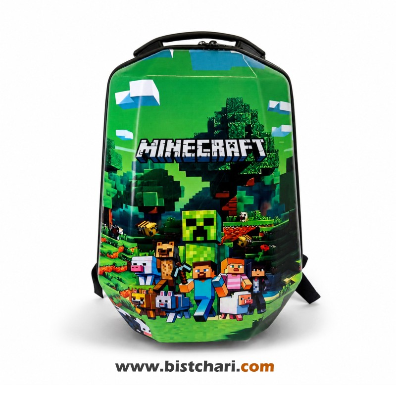 کوله پشتی مدرسه ای هارد کیس طرح Minecraft Green برند Marinox Marvel