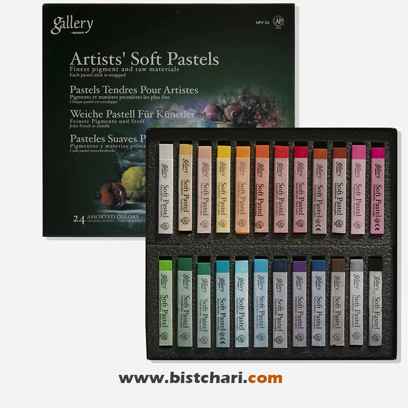 پاستل گچی 24 رنگ Soft pastel برند گالری Gallery