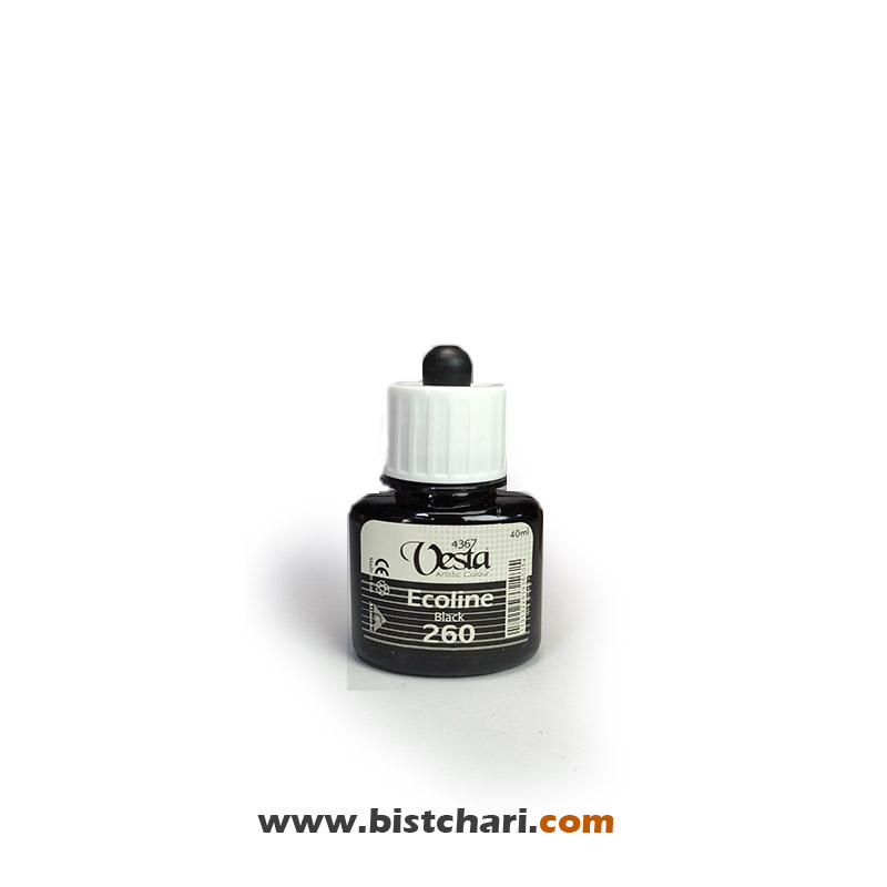 رنگ اکولین رنگ Black کد 260 حجم 40 ml برند وستا Vesta