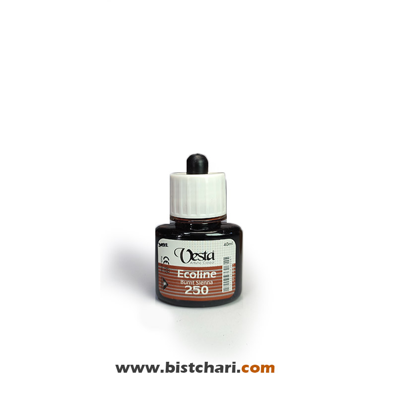 رنگ اکولین رنگ Burnt sienna کد 250 حجم 40 ml برند وستا Vesta