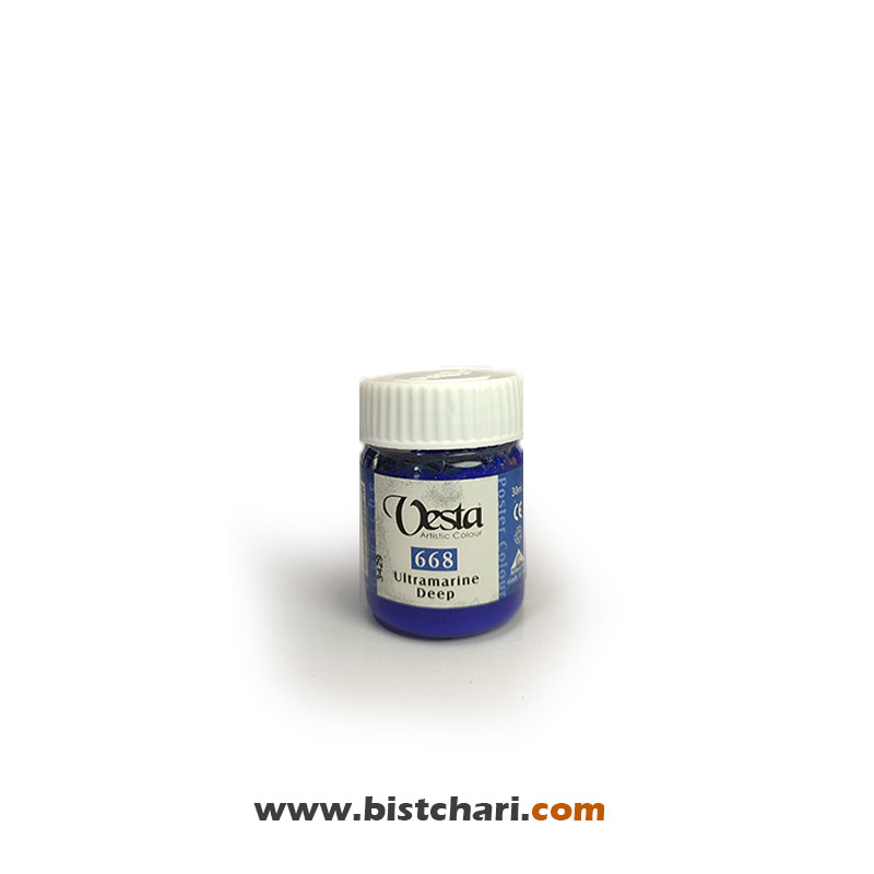 گواش رنگ Ultramarine deep کد 668 حجم 30 ml برند وستا Vesta