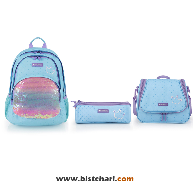 ست کوله پشتی سایز 32 ،کیف غذا و جامدادی مدل Fantasy برند گابل Gabol