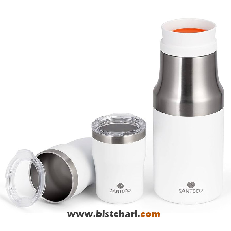 ست فلاسک و لیوان دوجداره مدل Molle برند سانتکو Santeco