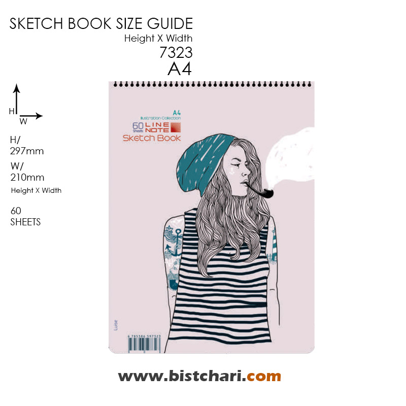 دفتر طراحی 60 برگ A4 مدل illustration collection برند لاین نوت Line note