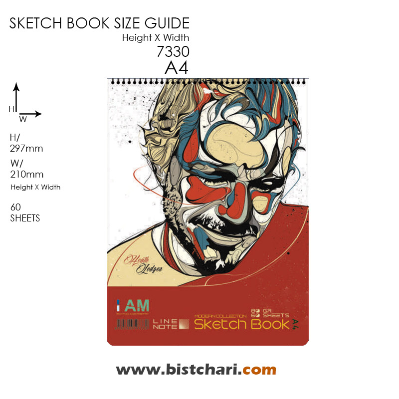 دفتر طراحی 60 برگ A4 مدل Modern collection برند لاین نوت Line note