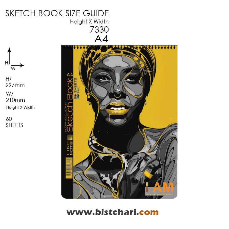 دفتر طراحی 60 برگ A4 مدل Modern collection برند لاین نوت Line note