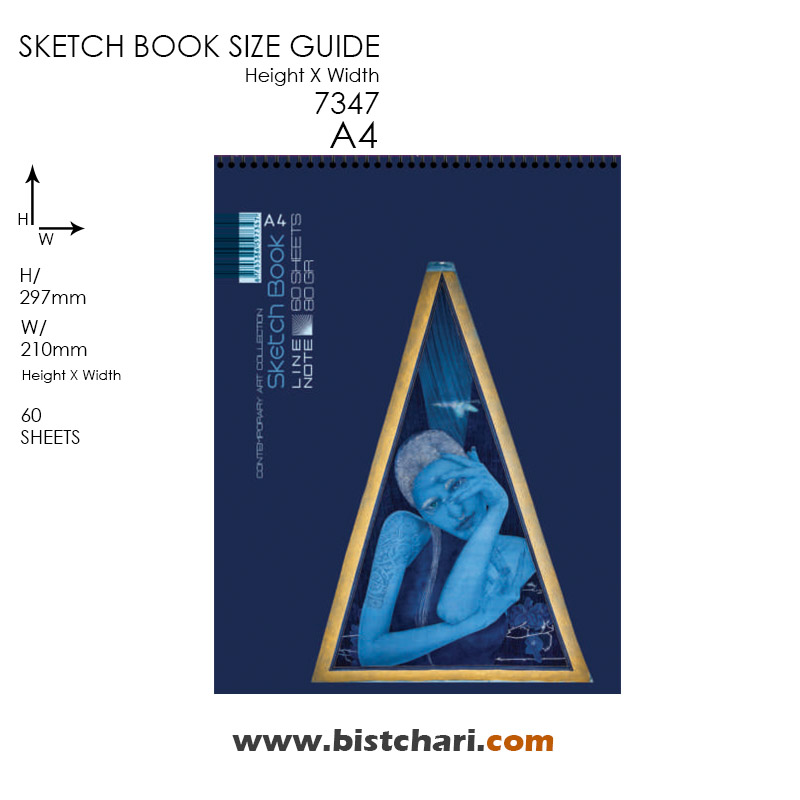 دفتر طراحی 60 برگ A4 مدل Contemporary art collection برند لاین نوت Line note