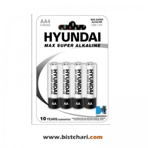 باتری قلمی مدل (LR6 1.5V) Max Super Alkaline  برند هیوندای Hyundai