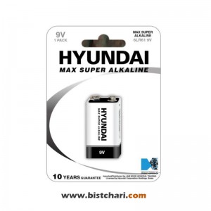 باتری کتابی مدل (6LR61 9V) Max Super Alkaline  برند هیوندای Hyundai
