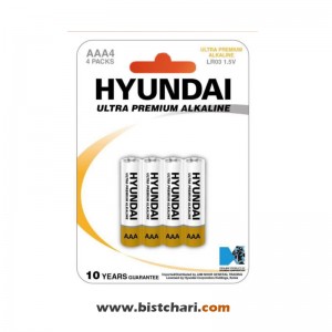 باتری نیم قلمی مدل (LR03 1.5V) Ultra Premium Alkaline برند هیوندای Hyundai