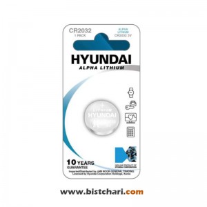 باتری سکه ای مدل (CR2032 3V) Alpha Lithium برند هیوندای Hyundai