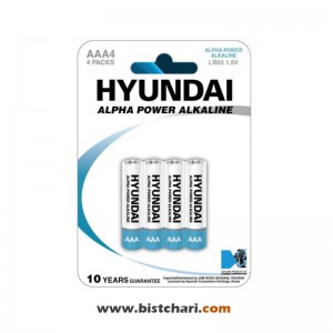 باتری نیم قلمی مدل (LR03 1.5V) Alpha Power Alkaline  برند هیوندای Hyundai