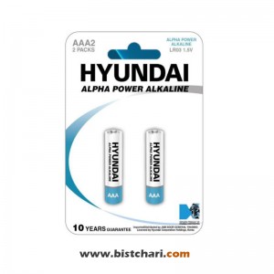 باتری نیم قلمی مدل (LR03 1.5V) Alpha Power Alkaline  برند هیوندای Hyundai