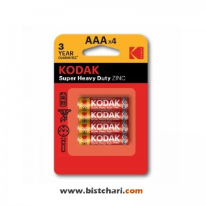 باتری نیم قلمی مدل (AAA) Super Heavy Duty Zinc برند کداک Kodak
