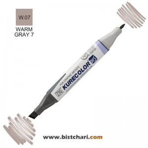 ماژیک راندو دو سر مدل Zig کد Warm Gray 7) W.07)  برند کیورکالر KureColor
