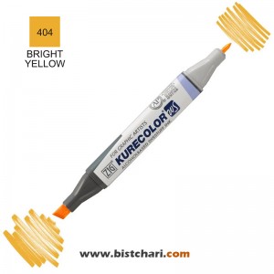 ماژیک راندو دو سر مدل Zig کد Bright Yellow) 404) برند کیورکالر KureColor