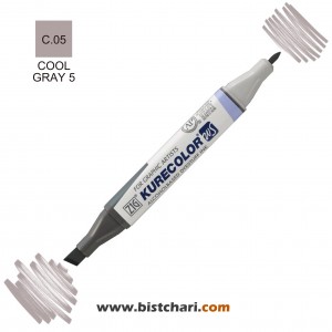 ماژیک راندو دو سر مدل Zig کد Cool Gray 5) C.05) برند کیورکالر KureColor
