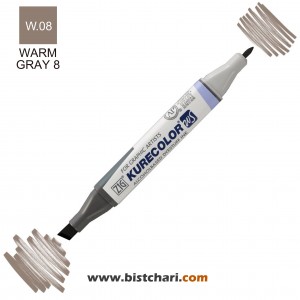 ماژیک راندو دو سر مدل Zig کد Warm Gray 8) W.08)  برند کیورکالر KureColor