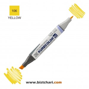 ماژیک راندو دو سر مدل Zig کد Yellow) 106) برند کیورکالر KureColor