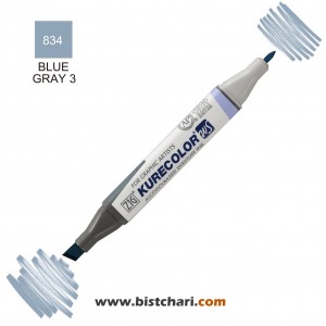ماژیک راندو دو سر مدل Zig کد 834 (Blue Gray 3) برند کیورکالر KureColor
