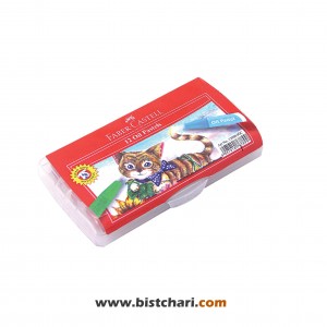 پاستل روغنی شش ضلعی 12 رنگ طرح گربه کد 120063OC برند فابرکاستل Faber Castell
