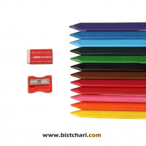 پاستل روغنی پاک شو 12 رنگ مدل Grip کد 122912 برند فابرکاستل Faber Castell