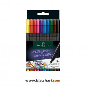 روان نویس نوک نمدی 10 رنگ مدل Grip کد 151610 برند فابرکاستل Faber Castell