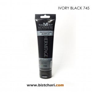 رنگ اکریلیک 100ml کد 745 (Ivory Black) برند مونمارت Montmartre