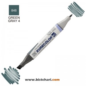 ماژیک راندو دو سر مدل Zig کد Green Gray 4) 846) برند کیورکالر KureColor