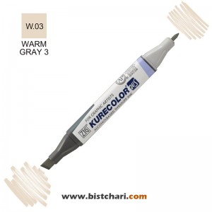 ماژیک راندو دو سر مدل Zig کد Warm Gray 3) W.03)  برند کیورکالر KureColor