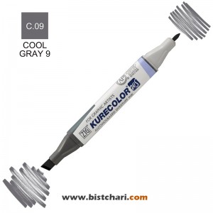 ماژیک راندو دو سر مدل Zig کد Cool Gray 9) C.09) برند کیورکالر KureColor