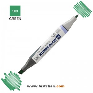 ماژیک راندو دو سر مدل Zig کد Green) 508) برند کیورکالر KureColor